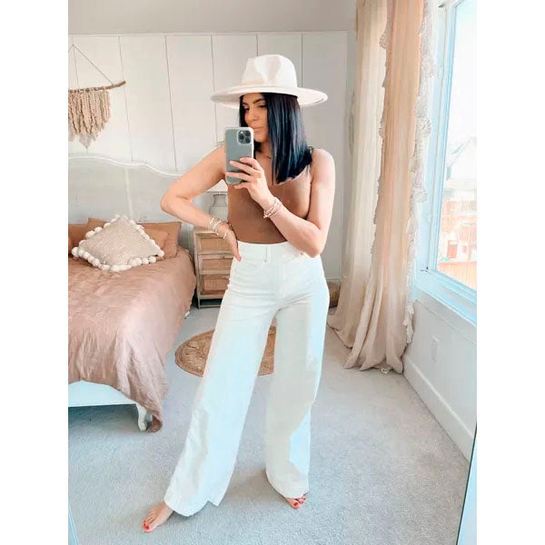 Fashion™ Seamed Front Wide Leg Jeans