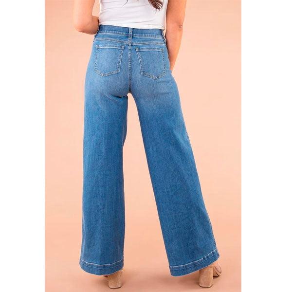 Fashion™ Seamed Front Wide Leg Jeans