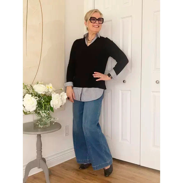 Fashion™ Seamed Front Wide Leg Jeans