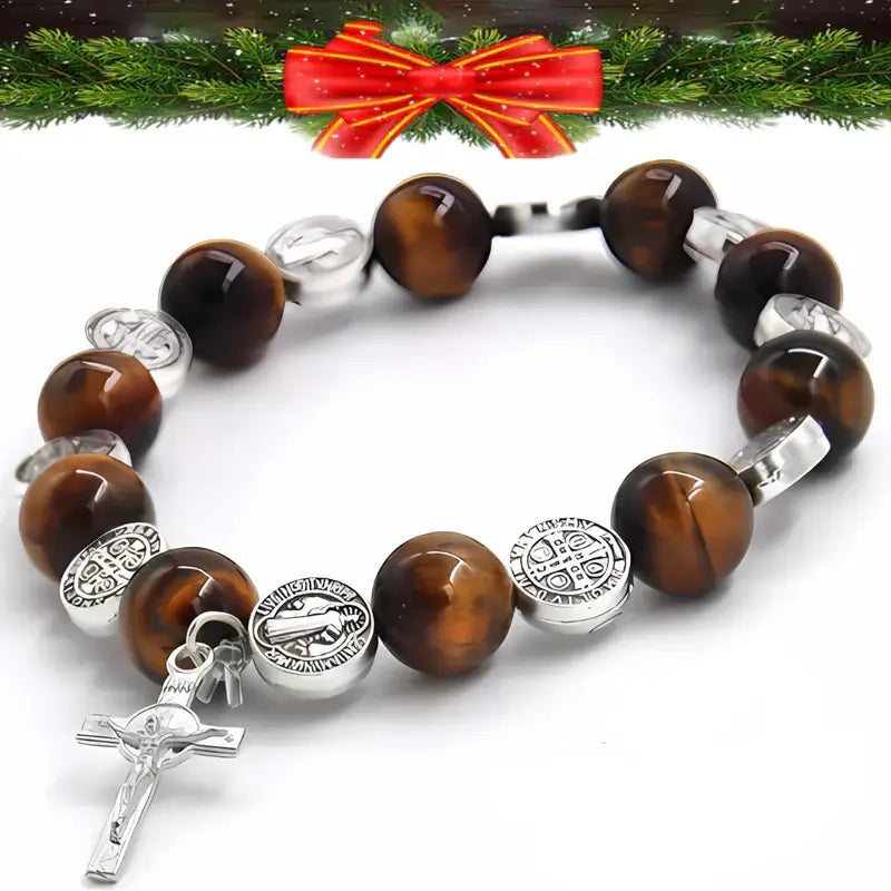 🕊️ Divine Protection – Palo Santo Rosary Bracelet 🙏
