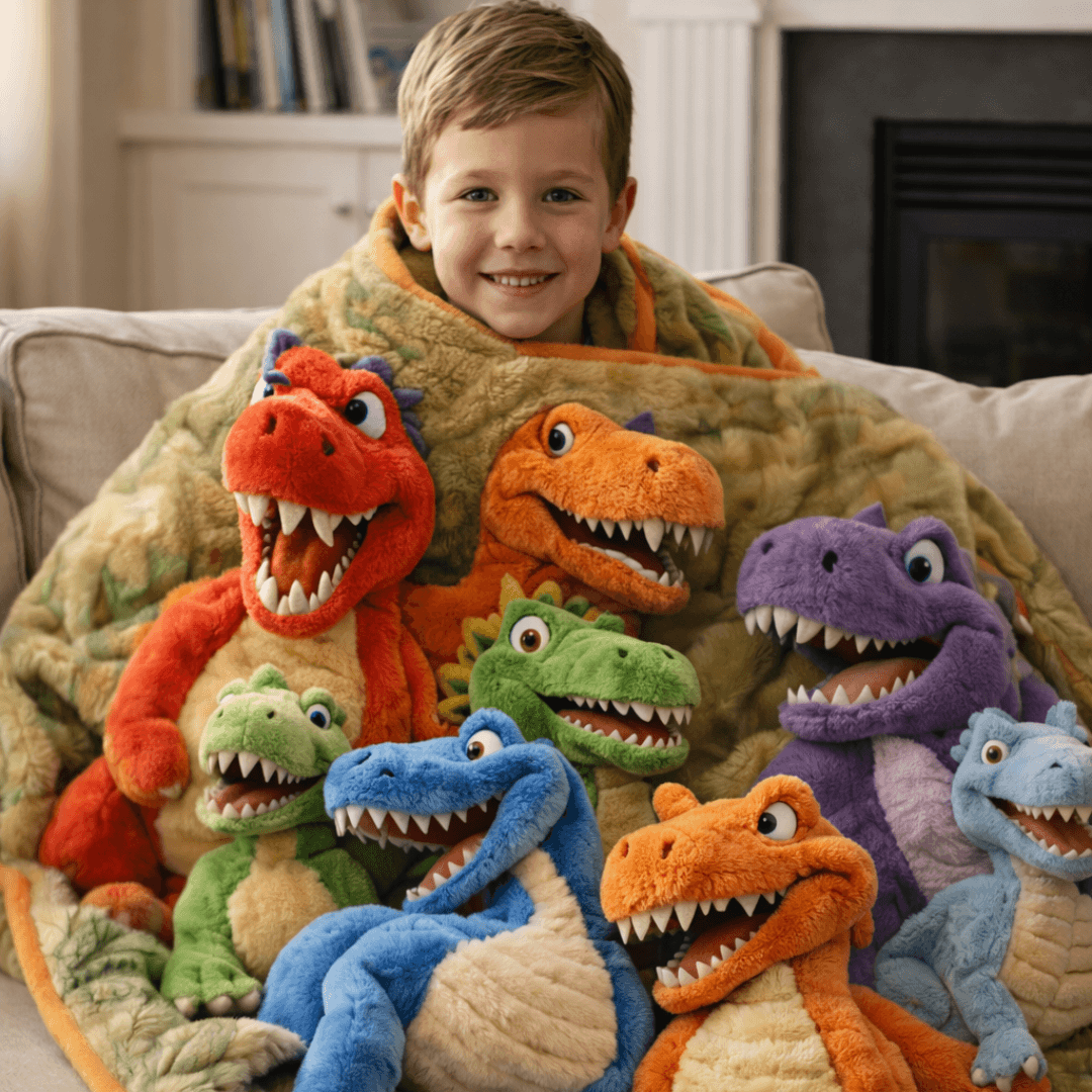 DinoSnug™ 3D Dinosaur Flannel Blanket